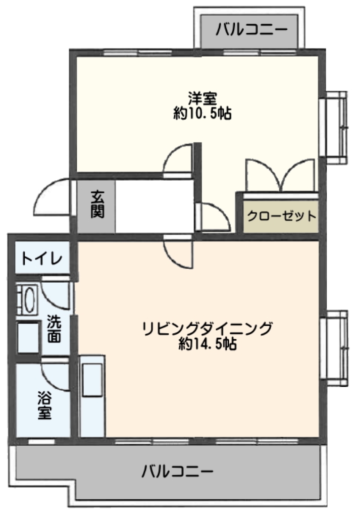 グランデールB棟1階 間取り
